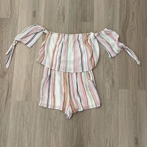 BP Off the shoulder striped romper, worn 1x, from Nordstrom, EUC